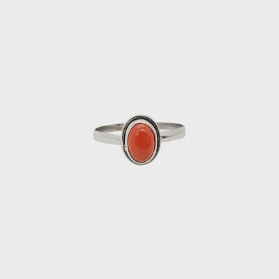Red Onyx Oval Sterling Silver Ring