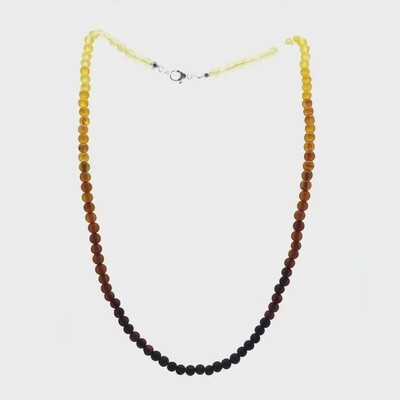 Multi-Color Matte Finish Amber Rainbow Necklace.
