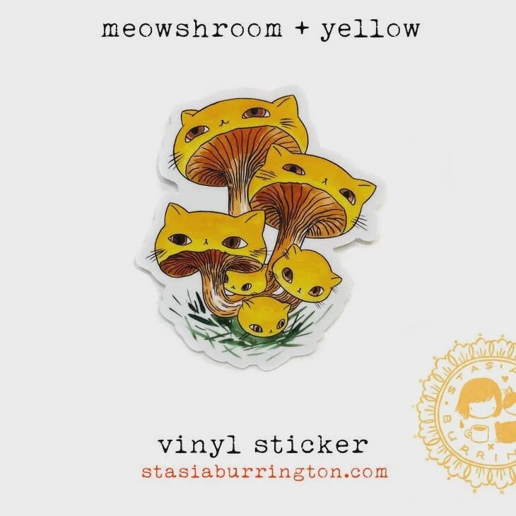 Meowshroom Mushroom Cats Sticker