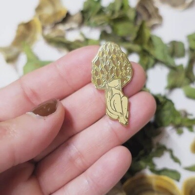 Mushroom Girl (Morel) Enamel Pin