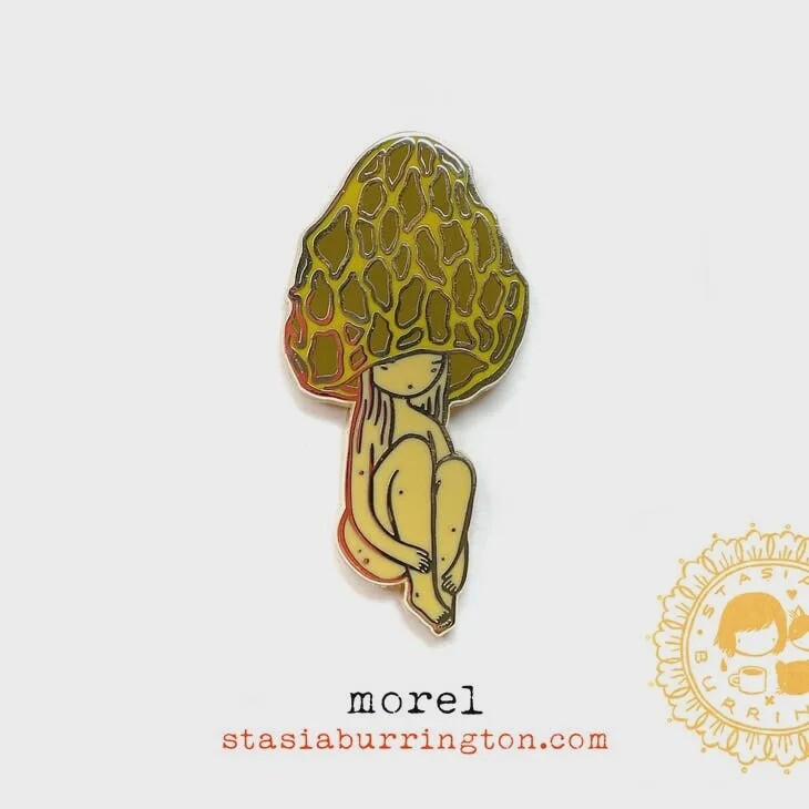 Mushroom Girl (Morel) Enamel Pin