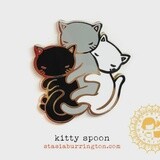 Spooning Cats Enamel Pin