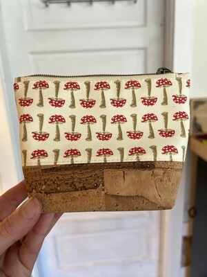 SS Cork Zipper Pouch-Small, Type: Mushroom