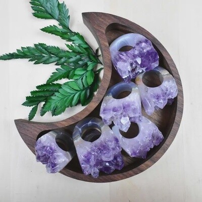 Amethyst Druzy Carved Ring