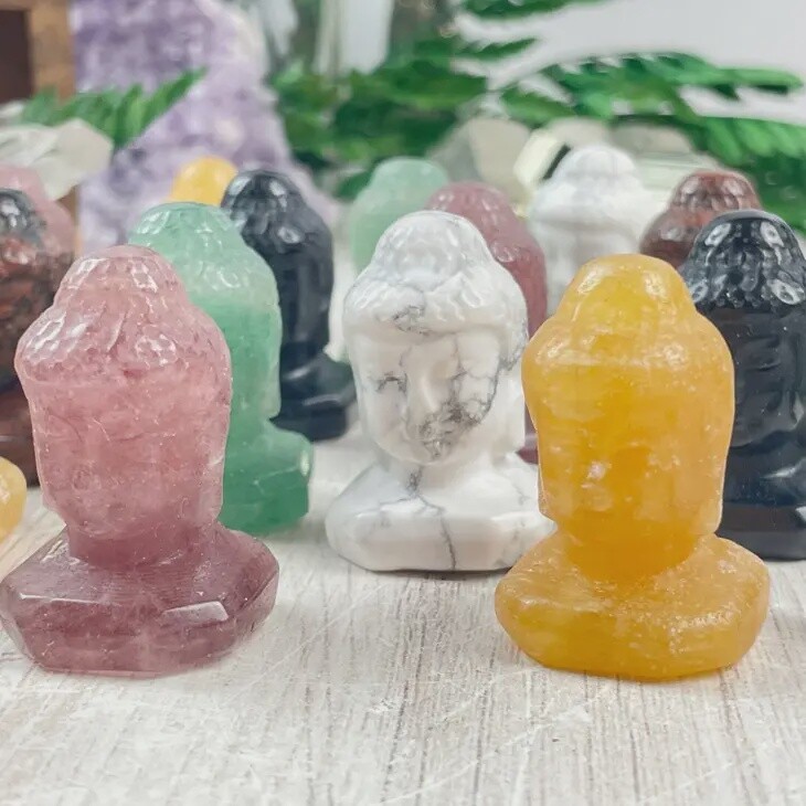 Crystal Buddha Head Carving