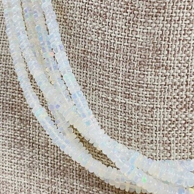 Igni// White Fire Opal Heishi Beaded Necklace