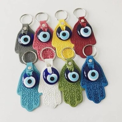 Hamsa Hand Evil Eye Keychain