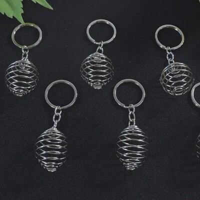Spiral Cage Keychain | Silver