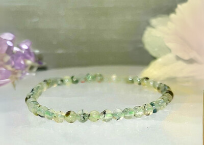 4mm Prehnite Bead Stretch Bracelet