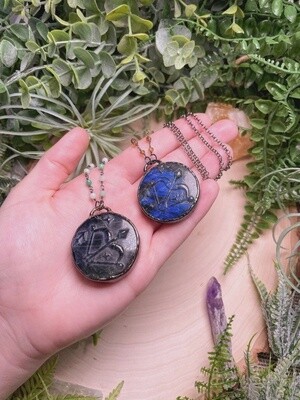 Zodiac Pendant on Birthstone Chain Necklace