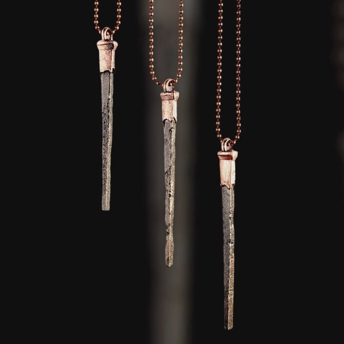 Coffin Nail Necklace - Antique Copper