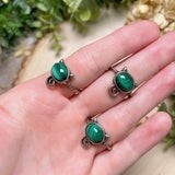 Malachite Cat Adjustable Ring