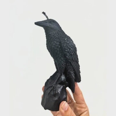 Mystical Black Raven Beeswax Candle