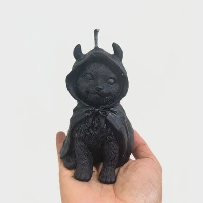 The Devil is a Black Cat Beeswax Candle | Black