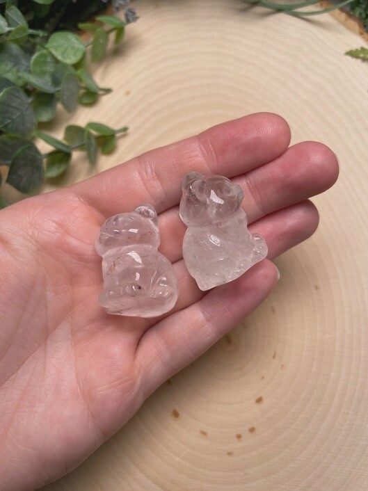 Crystal Chubby Cat | 1in, Material: Rose Quartz