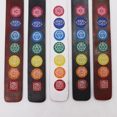 7 Chakra Rainbow Wooden Incense Burner Holder | Ash catcher