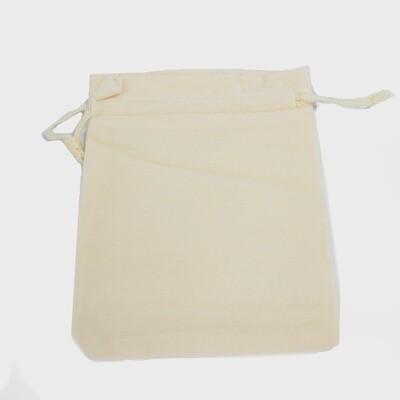 Ivory Velvet Pouch / Bag | 10 x 12 cm