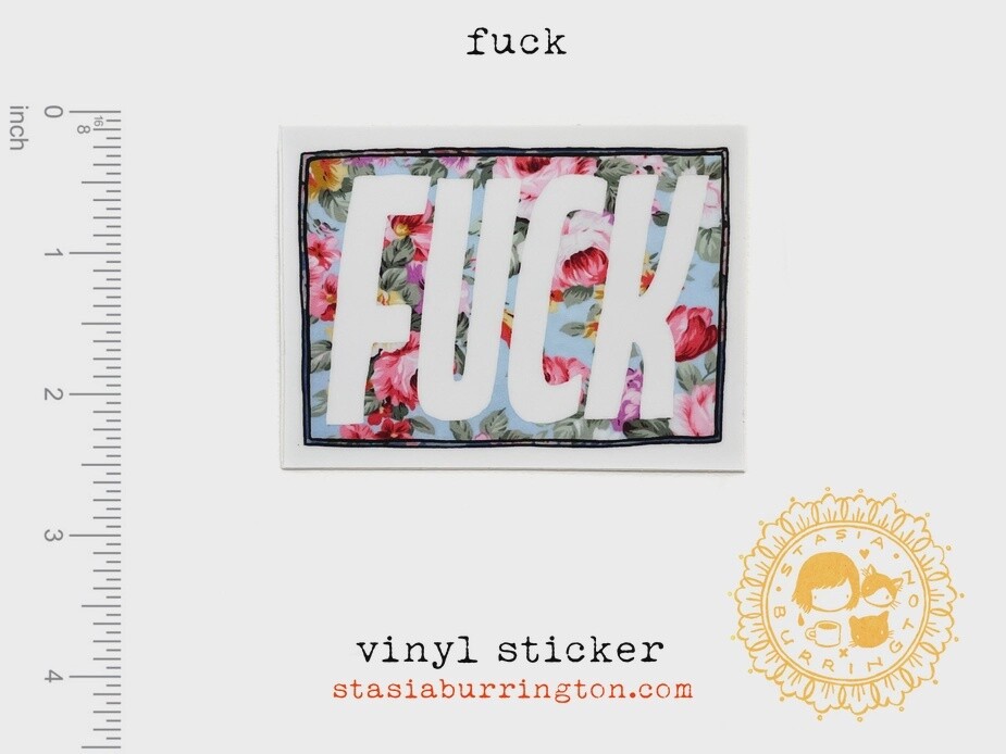 Fuck - delicate floral obscene sticker
