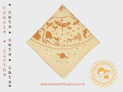 Magic Cat Cloth - Cotton Silkscreen handkerchief