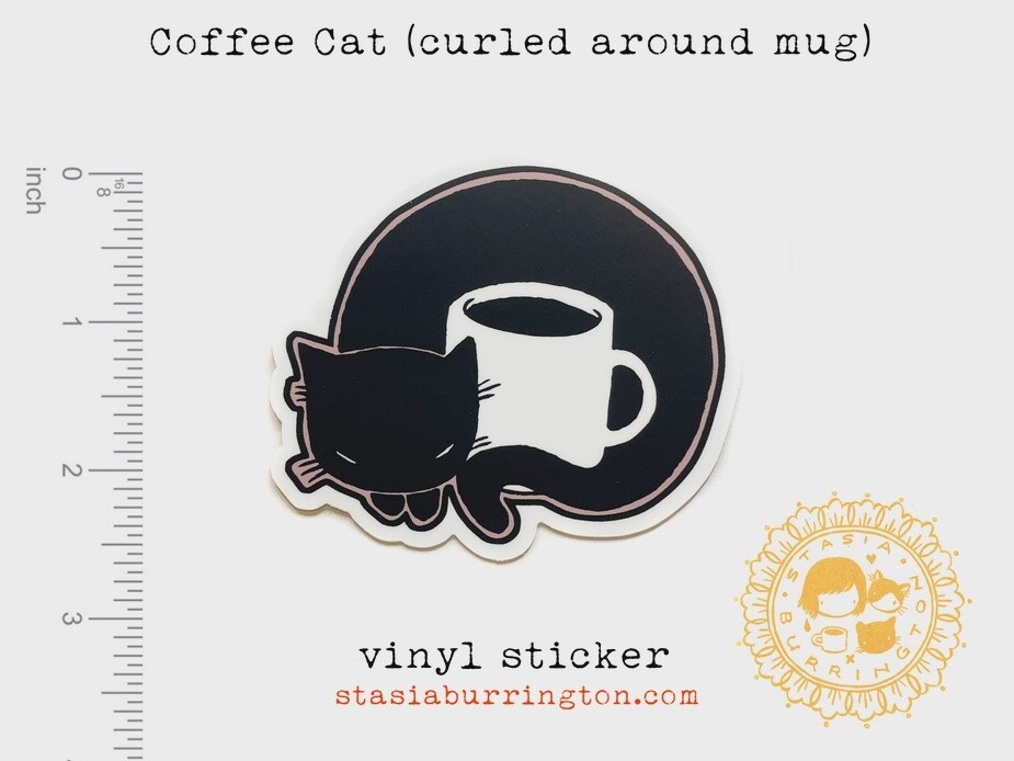 Coffee Cat (Coffee Nap) Sticker