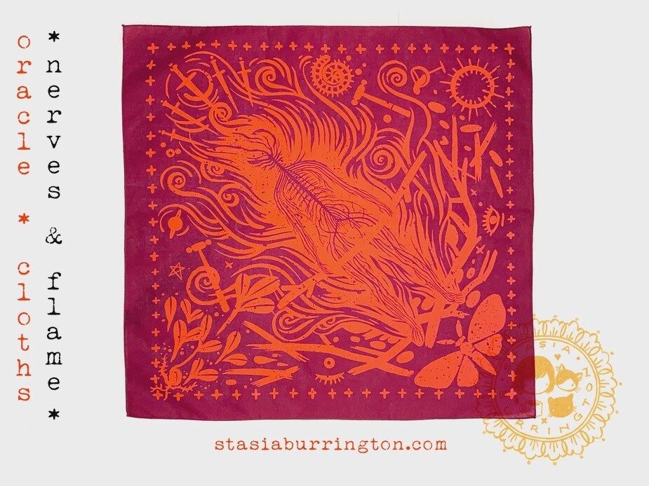 Nerves &amp; Flame Cloth - Cotton Handkerchief
