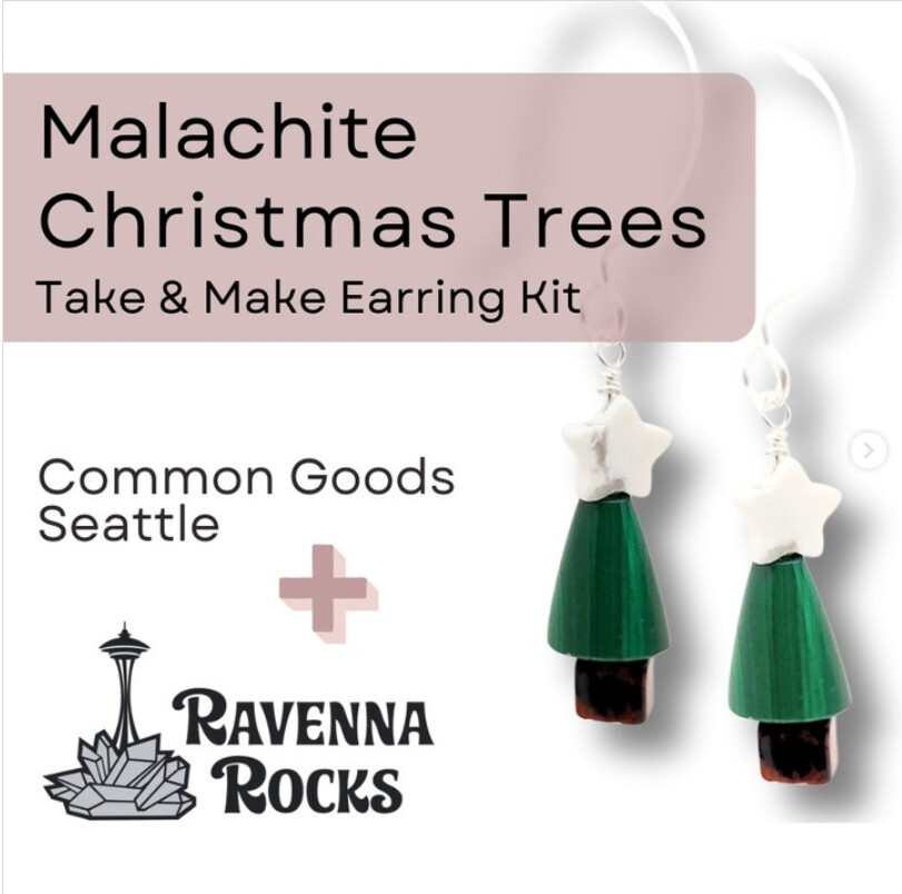 Malachite Evergreen Tree Earring Kit