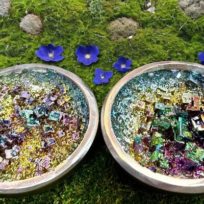 Bismuth Open Geode Crystal Bowl