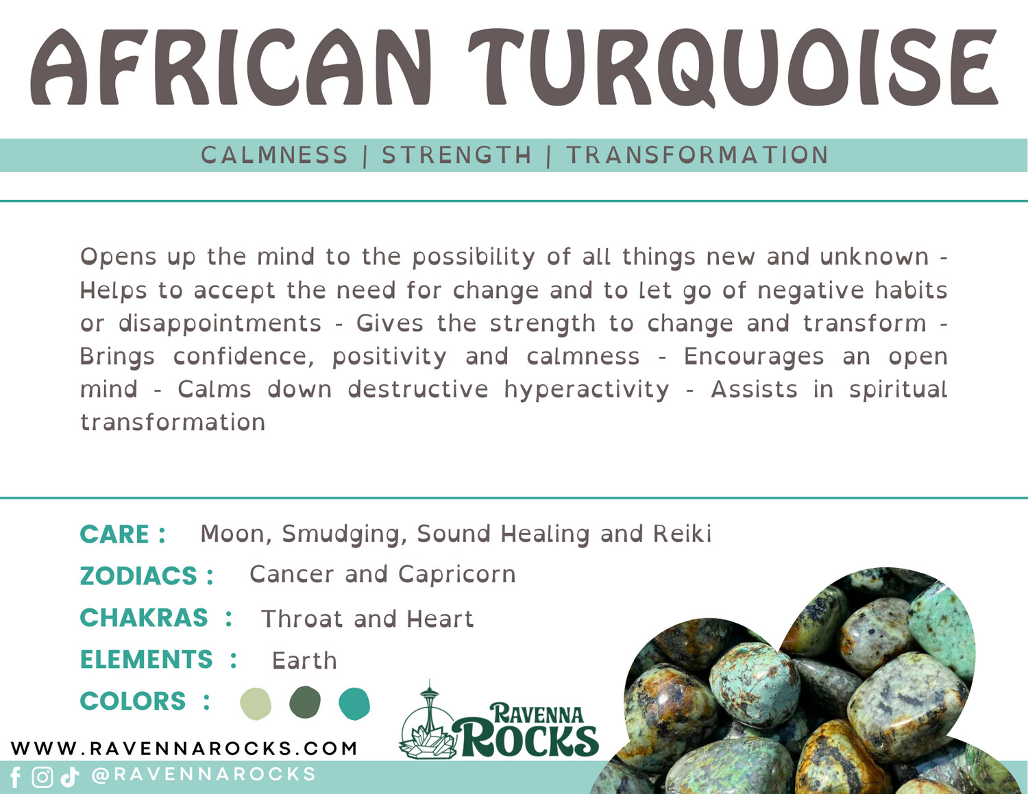 African Turquoise Tumble Stone