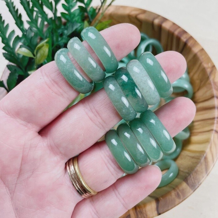 Green Aventurine 6mm Thin Band Ring