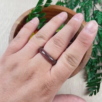 6mm Crystal Band Ring | Strawberry Quartz