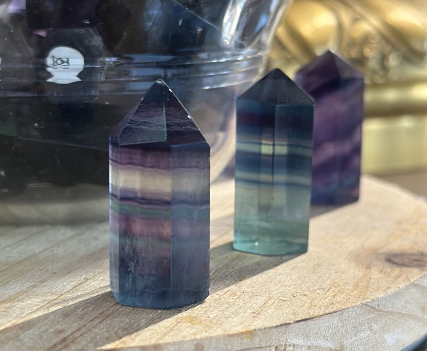 35mm Mini Gemstone Tower, Material: Fluorite