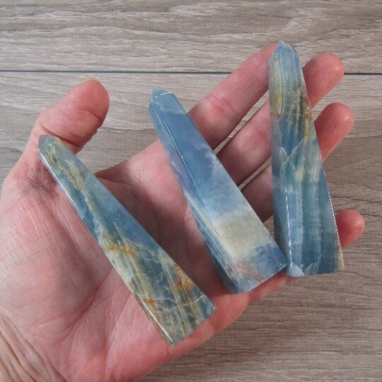 80mm Skinny Obelisk | Aquatine Lemurian / Blue Onyx