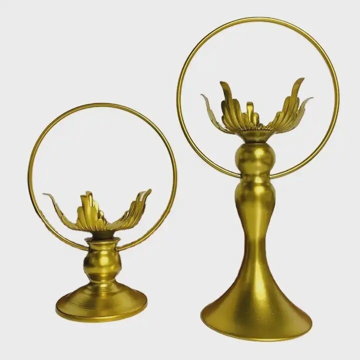 Gold-plated Tall Halo Lotus Sphere Holder