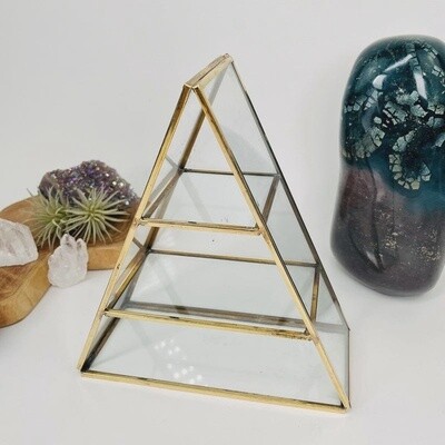 Crystal Display Shelf Brass and Glass Altar Display