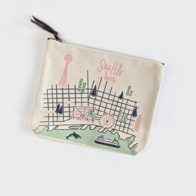 Seattle Map Zipper Pouch