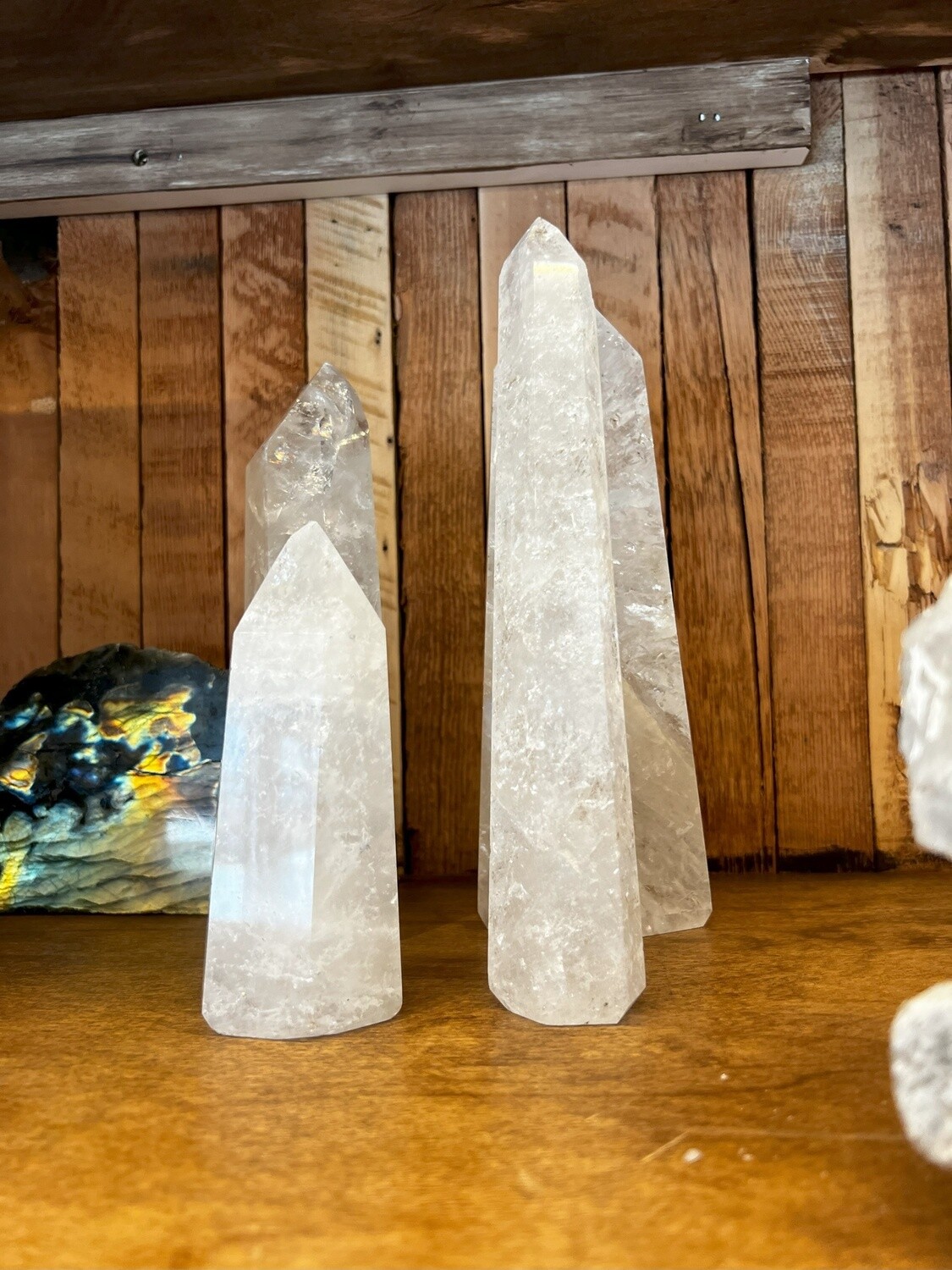 Fire &amp; Ice Quartz Carved-tower (by kg)