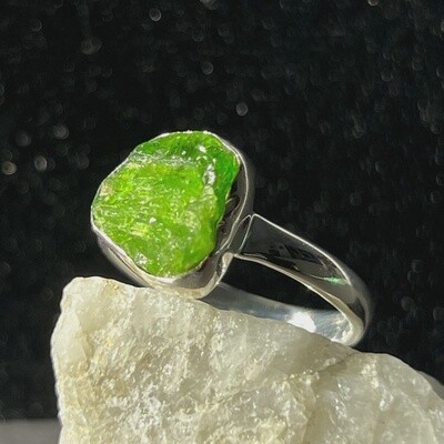 Chrome Diopside Rings Sterling Silver