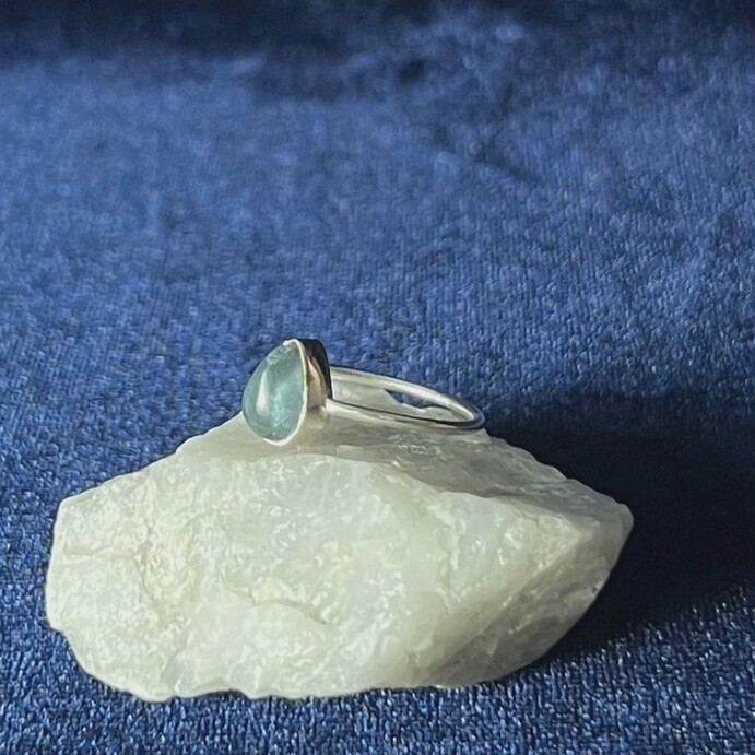 Apatite Ring Sterling Silver Teardrop