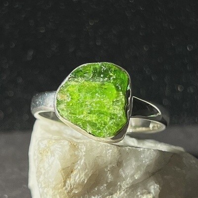 Chrome Diopside Rings Sterling Silver