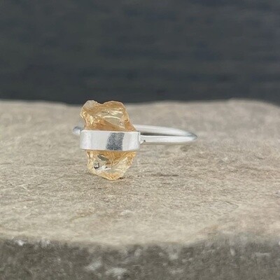 Citrine Rough Pencil Ring