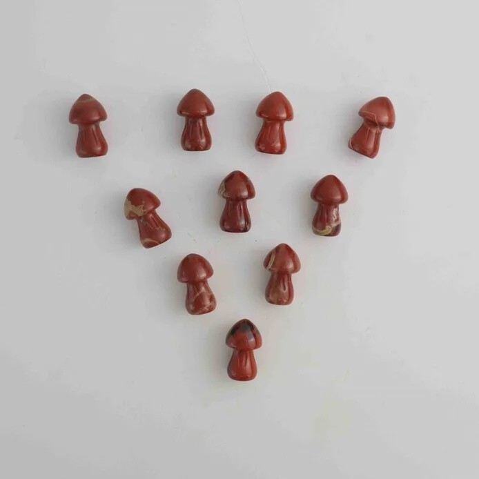 1in Chunky Mushroom, Material: Red Jasper