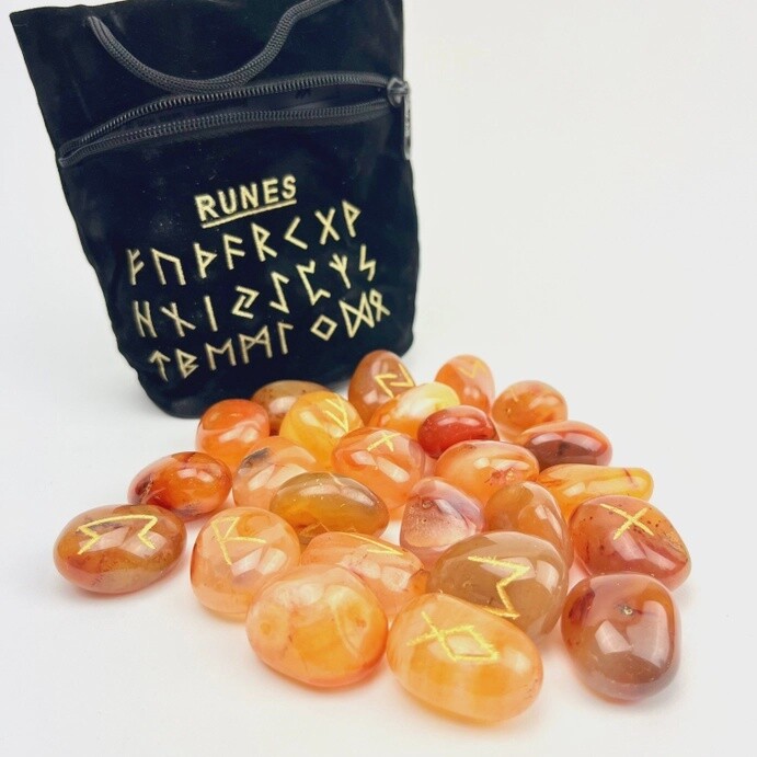 Crystal Rune Set, Material: Carnelian