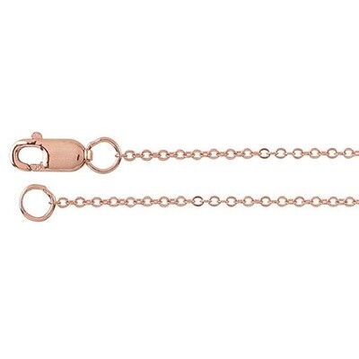 16in 14/20 Rose Gold-Filled 1mm Flat Oval Cable Chain