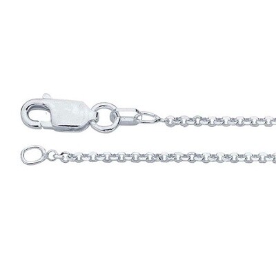 16in Sterling Silver 1.5mm Diamond-Cut Round Rolo Chain