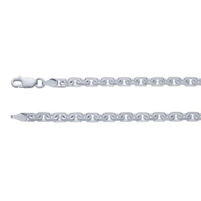 24in Sterling Silver 4.1mm Diamond-Cut Oval Cable Chain