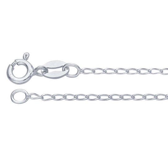 18in Sterling Silver 1.3mm Diamond-Cut Twist Curb Chain