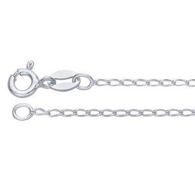 18in Sterling Silver 1.3mm Diamond-Cut Twist Curb Chain