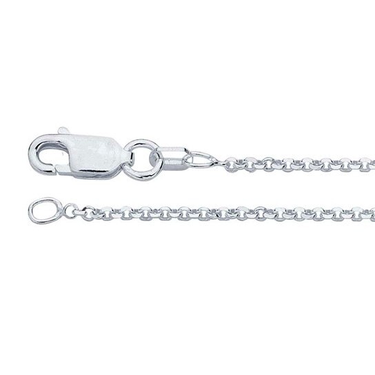 20in Sterling Silver 1.5mm Diamond-Cut Round Rolo Chain