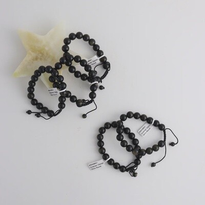 10mm Gold Sheen Obsidian Beaded String Bracelet