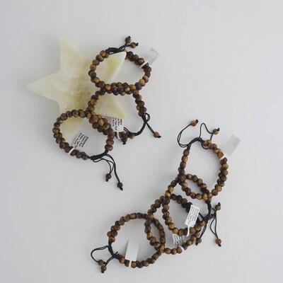 6mm Double Row Tiger Eye Beaded String Bracelet